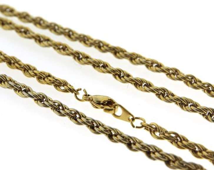 Vintage Gold Plated Rope Chain Necklace