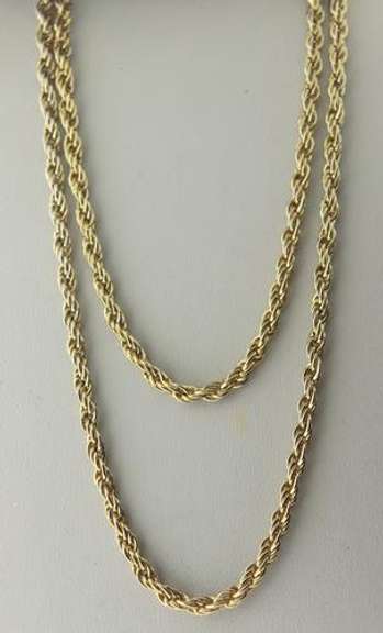 Vintage Gold Plated Rope Chain Necklace