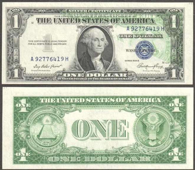 $1 1935-E Dark Offset on a Silver Very Uncommon