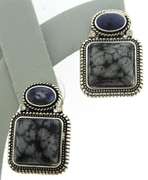 Vintage Silver Tone Gemstone Earrings.