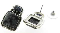 Vintage Silver Tone Gemstone Earrings.