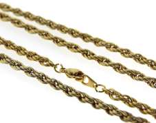 Vintage Gold Plated Rope Chain Necklace
