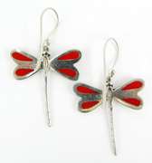 Sterling Gemstone Dragonfly Earrings