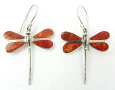 Sterling Gemstone Dragonfly Earrings