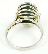 Large Green Agate & Chrome Diopside Sterling Ring, 11.25