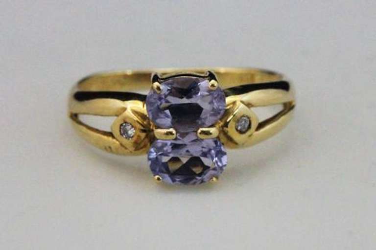 Sweet Tanzanite & Diamond Ring in 14k