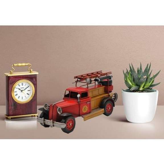 1931 Ford Model A Fire Chief Pickup Red Fire Truck Model Car