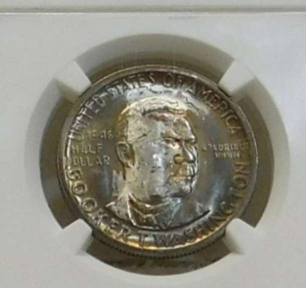 1946 Sil Unc BT Washington Comm. Half NGC MS-64