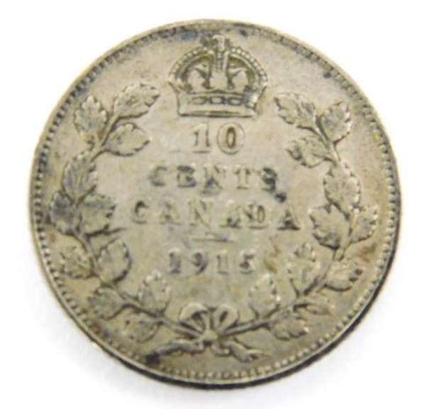 1915 Canada 10 Cent Coin