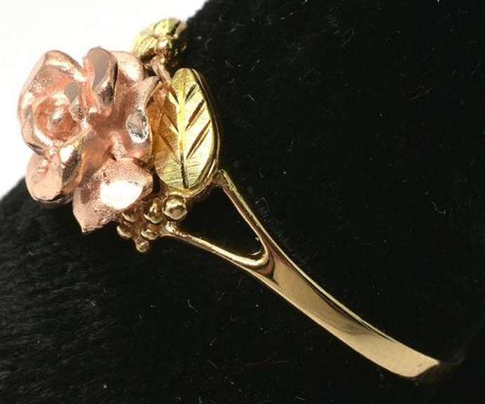 Sweet Rose Style Ring in Two Tone Gold
