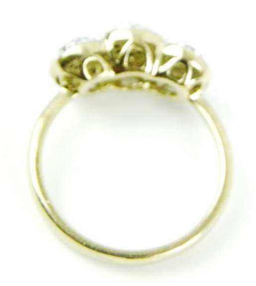 Stunning Gray & White Diamond Halo Ring, 7.5