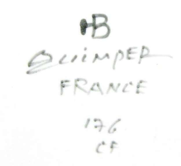 Vintage Signed French Quimper Motto Plate