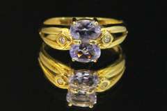 Sweet Tanzanite & Diamond Ring in 14k