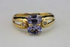 Sweet Tanzanite & Diamond Ring in 14k