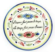 Vintage Signed French Quimper Motto Plate