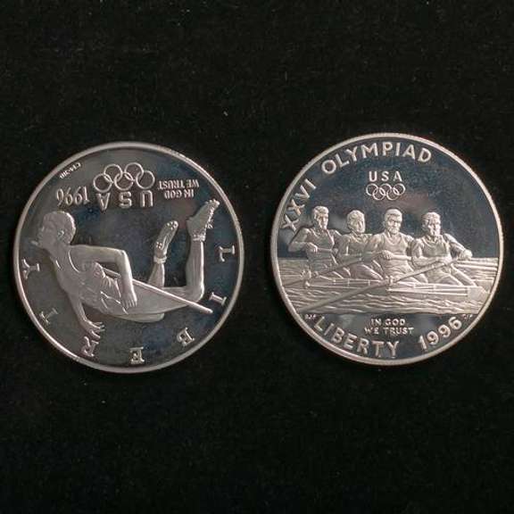 1996 Olympics Rowing & High Jump Proof Silver Dollars