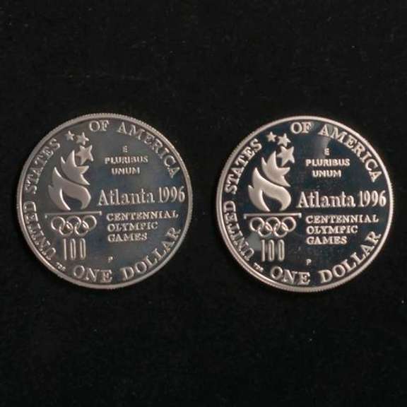 1996 Olympics Rowing & High Jump Proof Silver Dollars