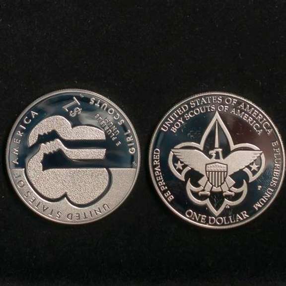 2010 Boy Scout &2013 W Girl Scouts Proof Silver Dollars