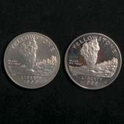 1999 Yellowstone Proof &Unc Silver Dollars