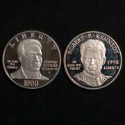 1998 Crispus Attucks & RFK Proof Silver Dollars