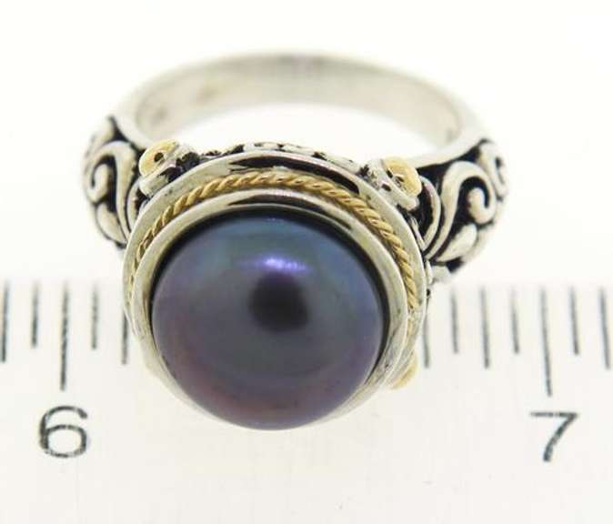 Iffy Cultured Fresh Water Black 12mm Pearl Ring
