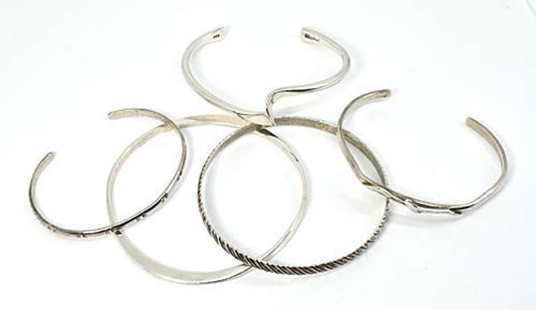 Five Fashionable Bangles in .925 Silver