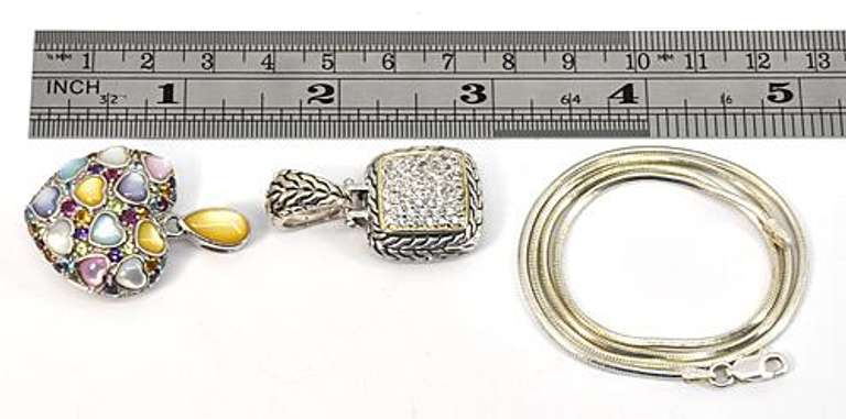 Fun or Formal two Pendant Necklace in 925 Silver