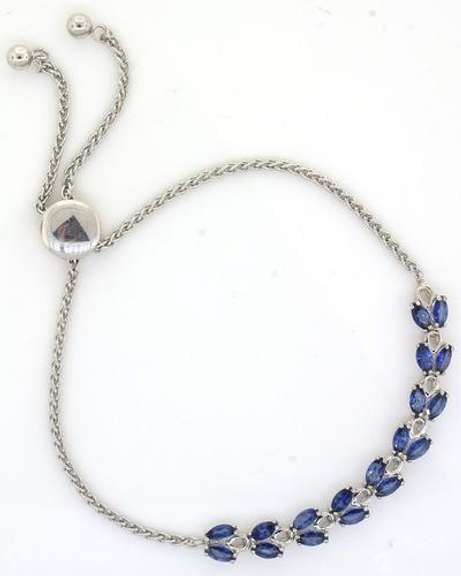 Lovely Adjustable Tanzanite Sterling Silver Bracelet