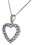 Handsome White Gold Tanzanite Heart Shaped Necklace