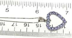 Handsome White Gold Tanzanite Heart Shaped Necklace