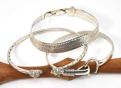 Trio of Stylish Bracelets in .925 Silver