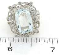 Incredible Aquamarine & Diamond Ring in Sterling