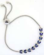 Lovely Adjustable Tanzanite Sterling Silver Bracelet