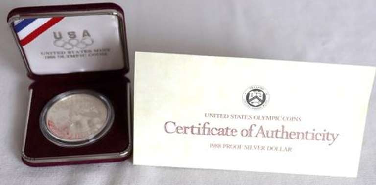 4 Silver Dollar Proofs With Boxs and Papers