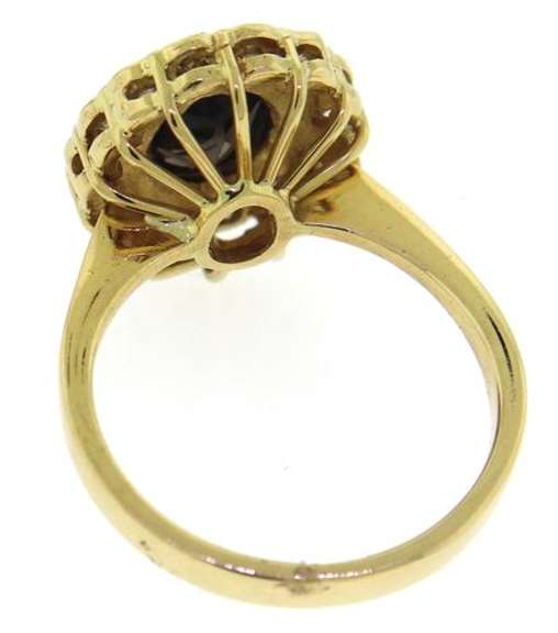 Stunning 18kt Oval Smokey Quartz w Diamond Halo Ring
