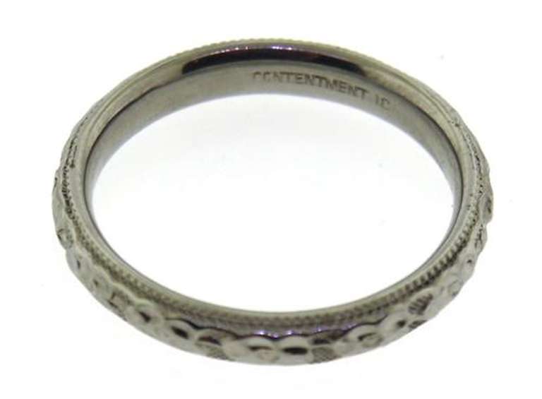 Vintage 18kt Floral Etched Band