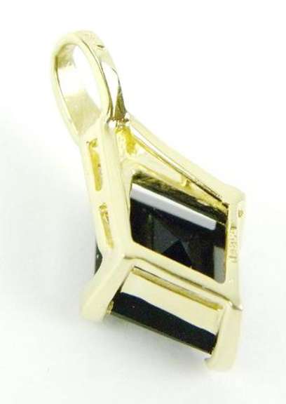 Vintage 14K Black Onyx & Diamond Slide Pendant