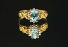 Appealing Blue Topaz & Diamond Ring in 10k