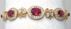 Gorgeous Ruby & Diamond Bracelet in 14KT Yellow Gold