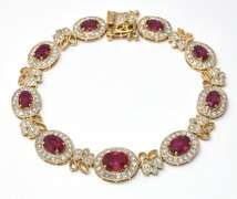 Gorgeous Ruby & Diamond Bracelet in 14KT Yellow Gold