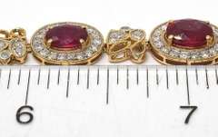Gorgeous Ruby & Diamond Bracelet in 14KT Yellow Gold