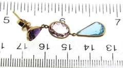 Amazing Yellow Gold Multi Gemstone Dangle Earrings