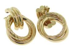 Charming Yellow Gold Interlocking Circle Earrings