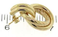 Charming Yellow Gold Interlocking Circle Earrings