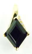 Vintage 14K Black Onyx & Diamond Slide Pendant