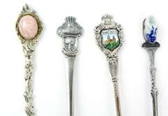 4 Vintage Silverplate Souvenir Spoons