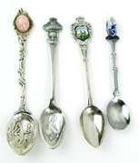 4 Vintage Silverplate Souvenir Spoons