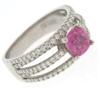 Ideal White Gold Pink Sapphire & Diamond Ring