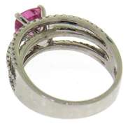 Ideal White Gold Pink Sapphire & Diamond Ring