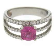 Ideal White Gold Pink Sapphire & Diamond Ring